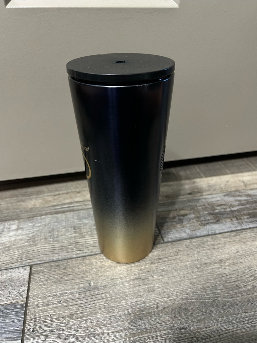 Starbucks Disney 50th Anniversary Travel Tumbler ombre Gold & Black - Picture 2 of 7